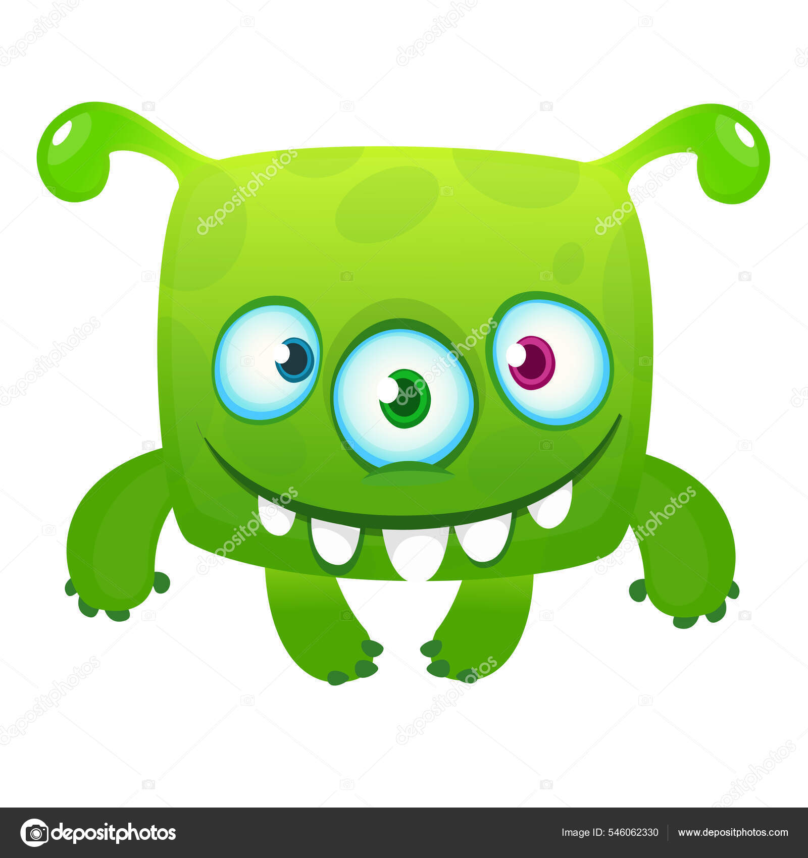 Estranho Desenho Animado Alienígena Com Três Olhos Ilustração Vector  Halloween imagem vetorial de drawkman.gmail.com© 546062330
